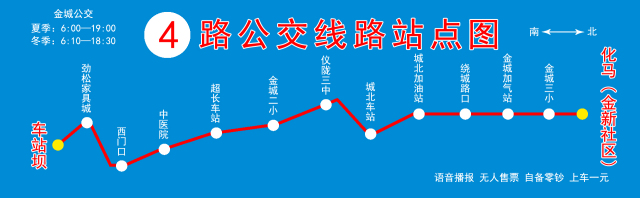 4路公交线路及站点